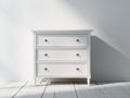 Commode - Panneaux de bois - 90 x 45 x 92 cm - Blanc - Style classique