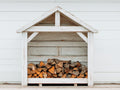 Abri à bûches - Bois - 160 x 70 x 160 cm - Blanc - Style rustique
