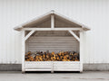 Abri à bûches - Bois - 180 x 80 x 170 cm - Blanc - Style rustique