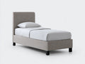 Lit simple - Tissu - 205 x 102 x 110 cm - Gris taupe - Style contemporain