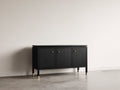 Meuble d'entrée - Bois - Métal - 120 x 40 x 80 cm - Noir-Doré - Style contemporain