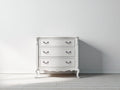 Commode - Panneaux de bois-Métal - 88 x 44 x 86 cm - Blanc - Style baroque