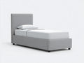 Lit simple - Tissu - 205 x 100 x 110 cm - Gris clair - Style minimaliste