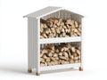 Abri à bûches - Bois - 150 x 70 x 180 cm - Blanc - Style moderne
