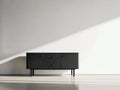 Meuble d'entrée - Bois - Métal - 140 x 40 x 75 cm - Noir - Style contemporain