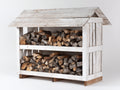 Abri à bûches - Bois - 180 x 90 x 160 cm - Blanc - Style rustique
