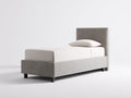 Lit simple - Tissu - 202 x 102 x 108 cm - Taupe - Style contemporain