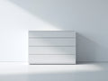 Commode - Panneaux de bois - 120 x 45 x 90 cm - Blanc - Style minimaliste