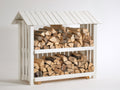 Abri à bûches - Bois - 180 x 80 x 190 cm - Blanc - Style moderne