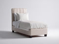 Lit simple - Cuir synthétique-Bois - 203 x 101 x 113 cm - Beige rosé - Style contemporain