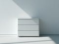 Commode - Panneaux de bois - 82 x 42 x 78 cm - Blanc - Style minimaliste